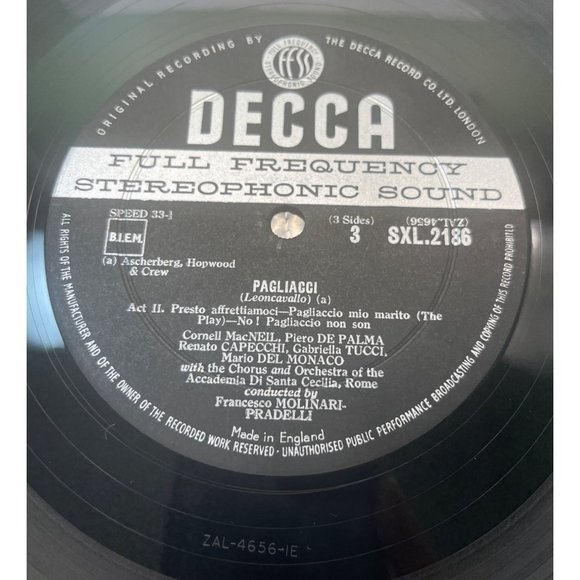Leoncavallo Pagliacci 2LP DECCA SXL 2185-6 Del Monaco Pradelli ED1 Wallet Cover - Picture 4 of 9